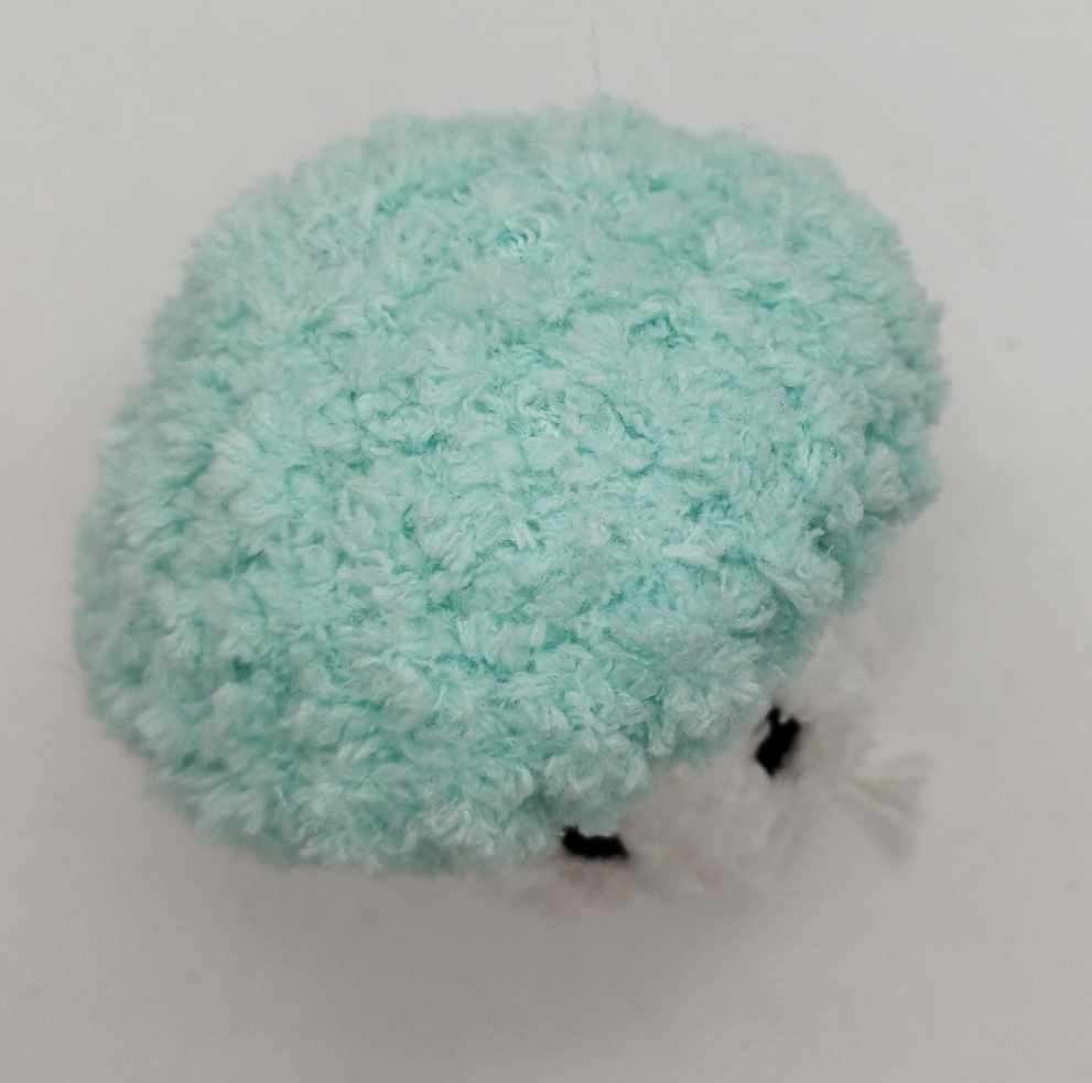 Crocheted popping mushroom Aqua