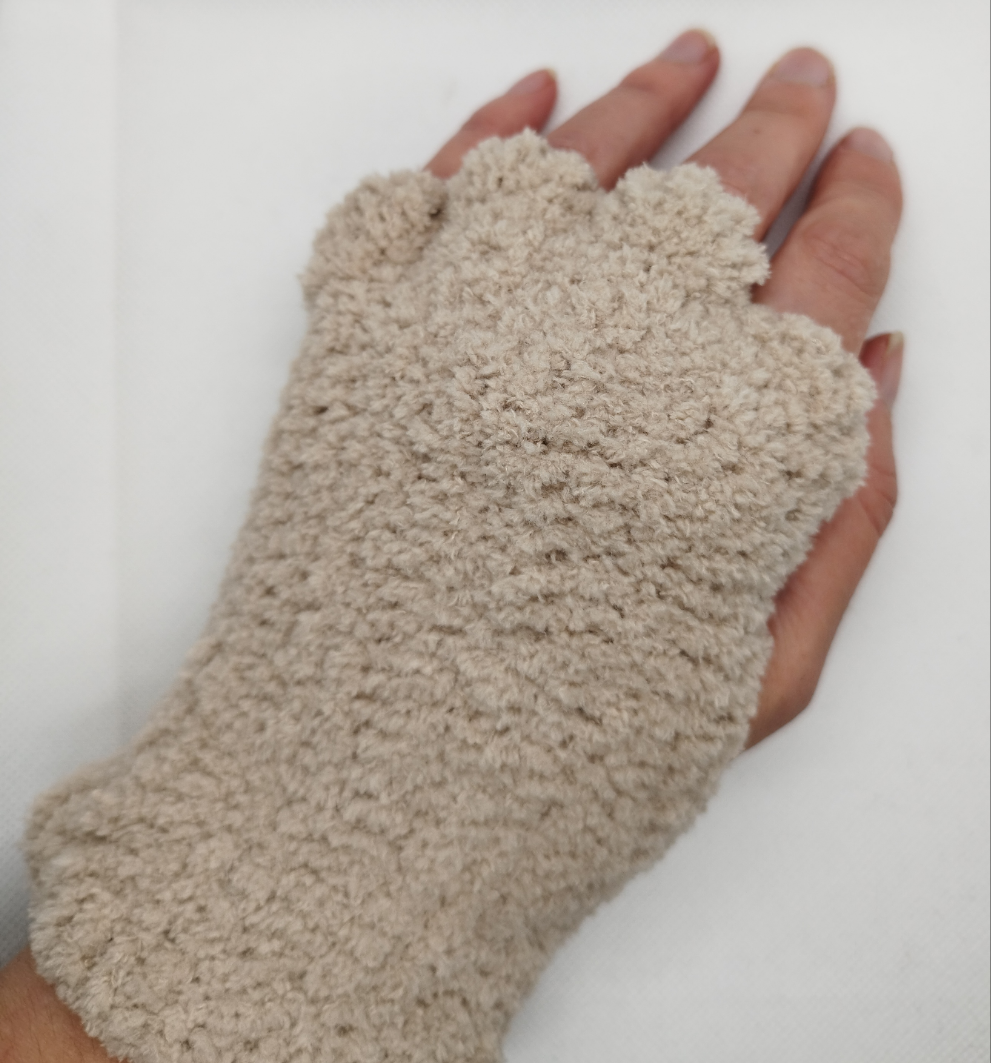 Paw Fingerless Gloves Hot Choco