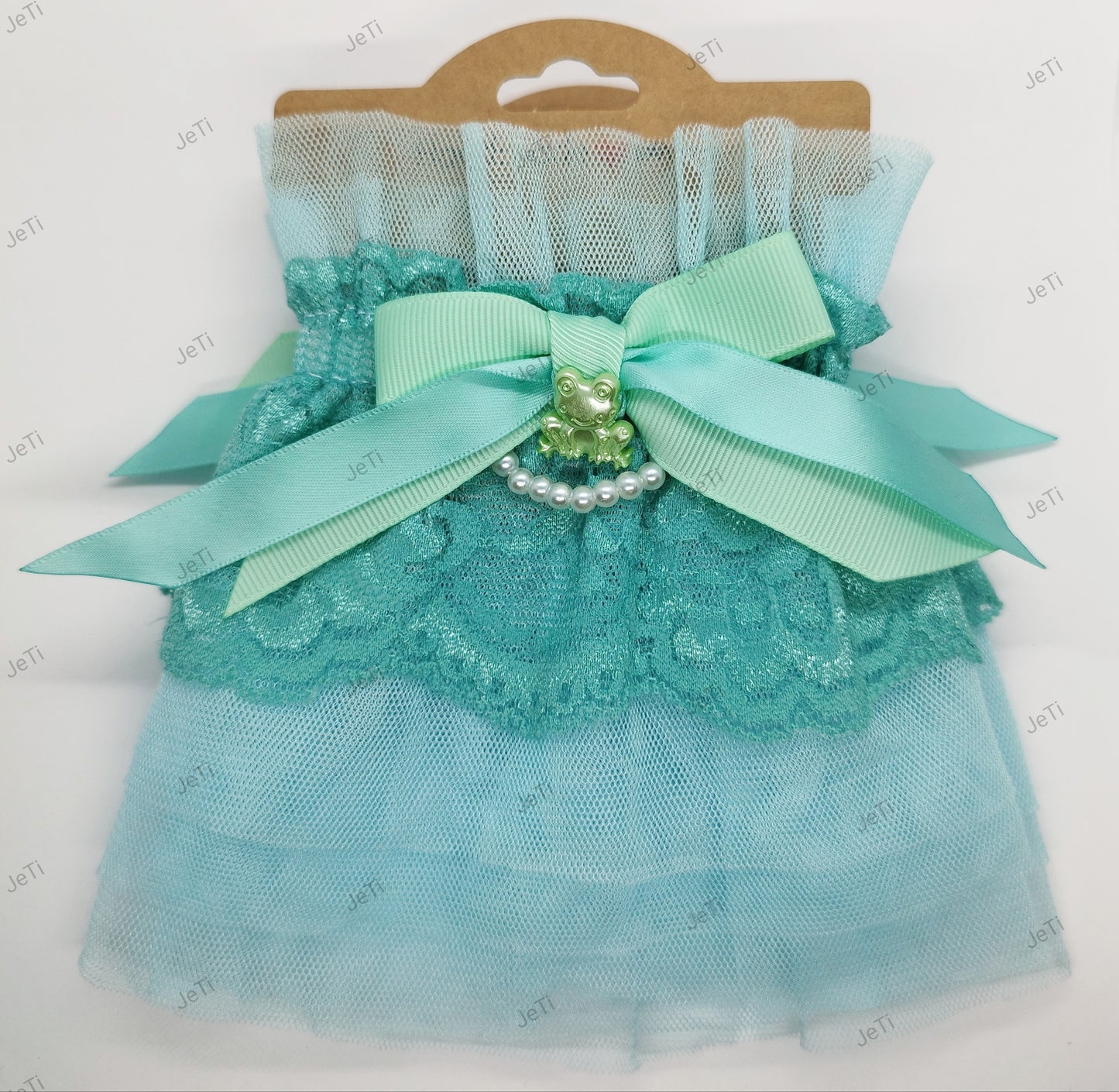 Aqua froggy lace cuffs