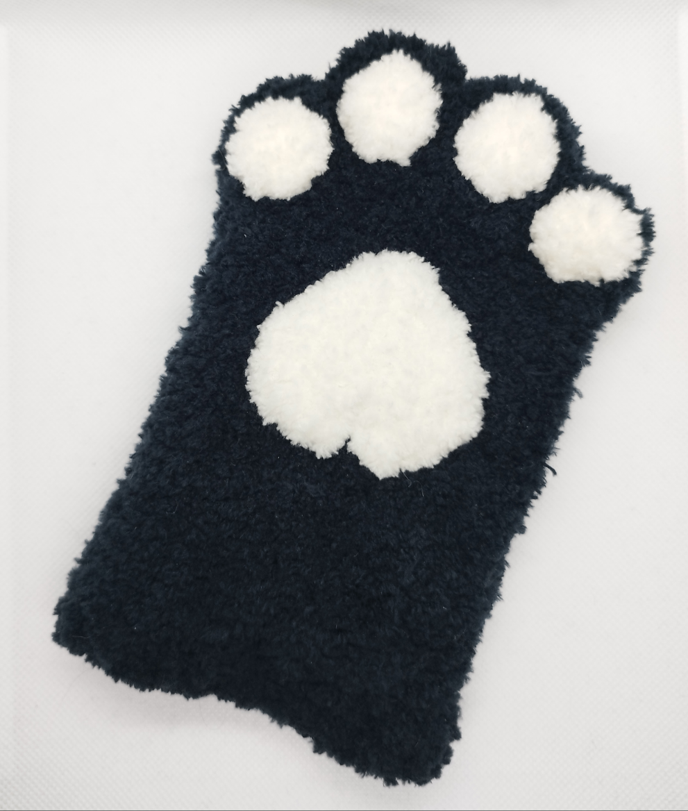 Paw Fingerless Gloves Black