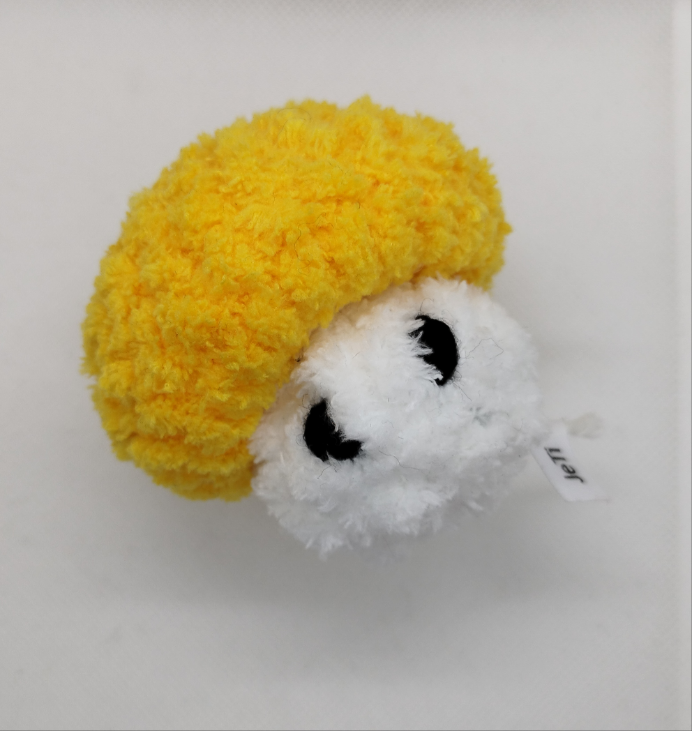 Crocheted popping mushroom Yellow