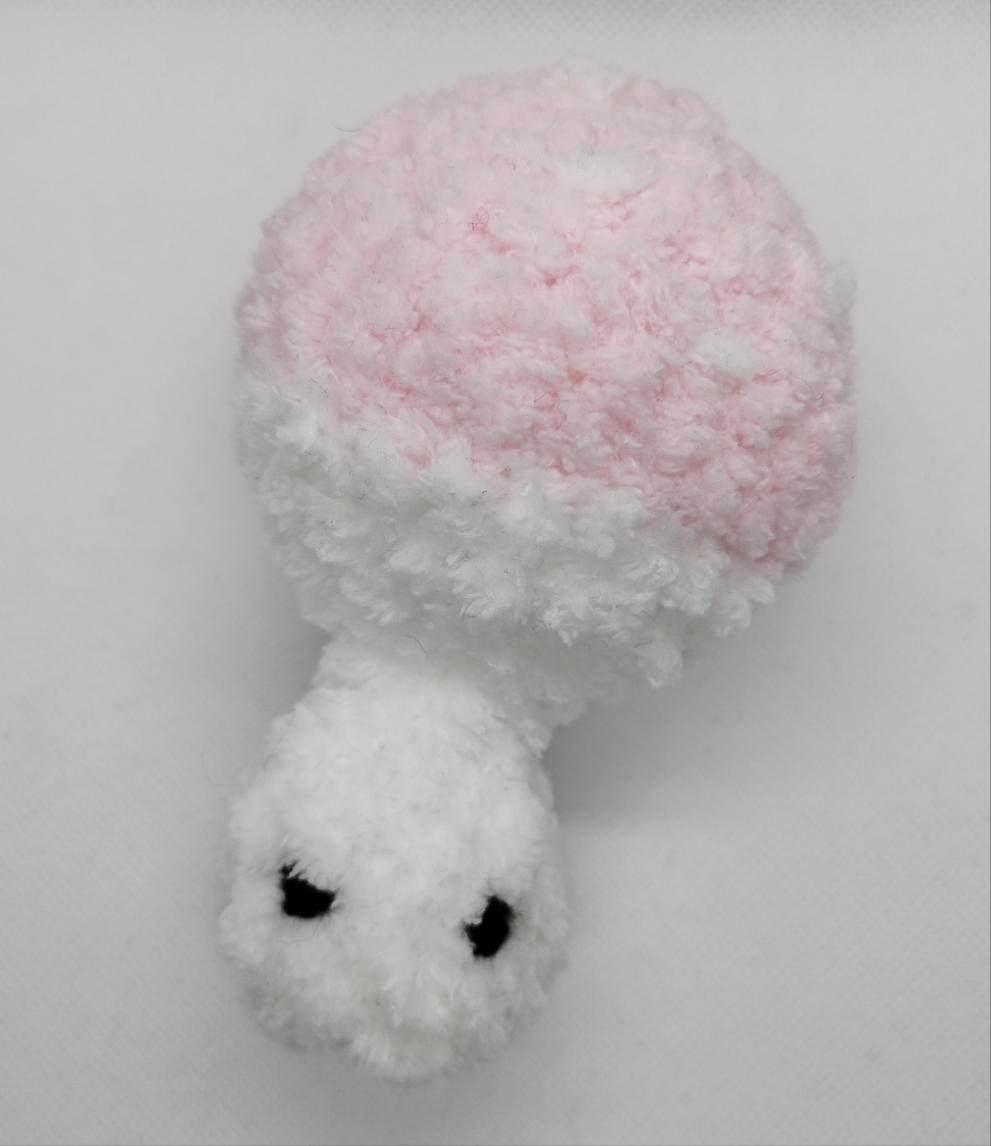 Crocheted popping mushroom Pink