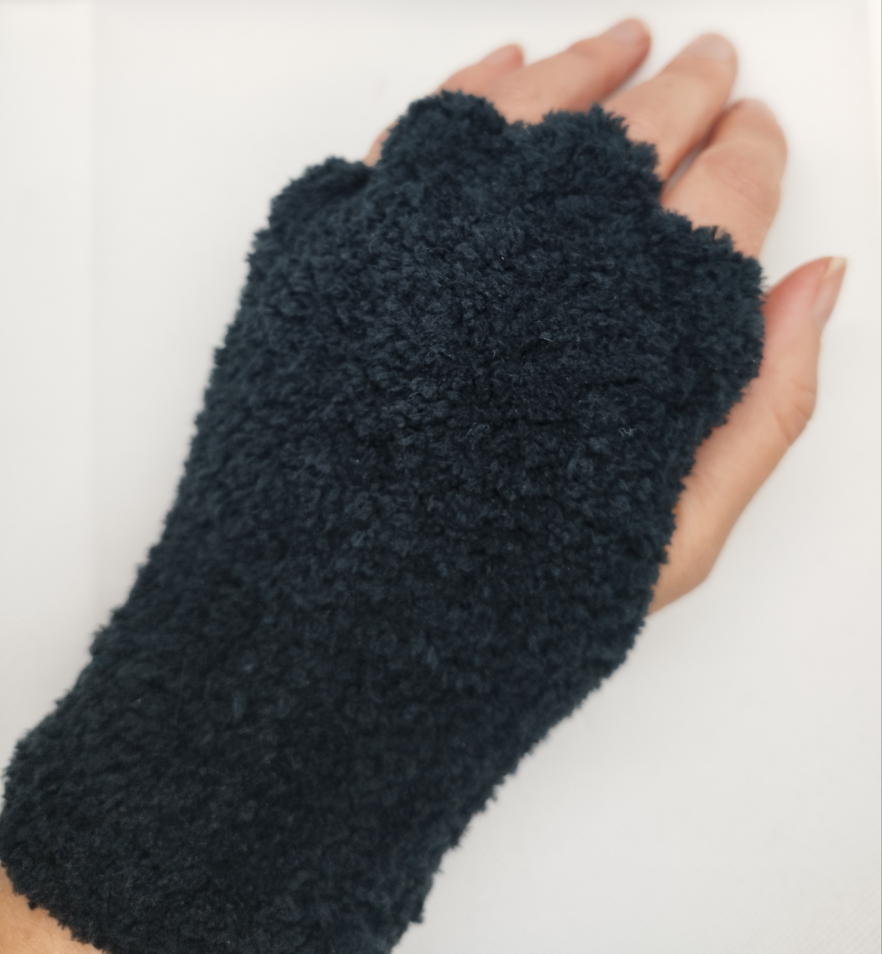 Paw Fingerless Gloves Black