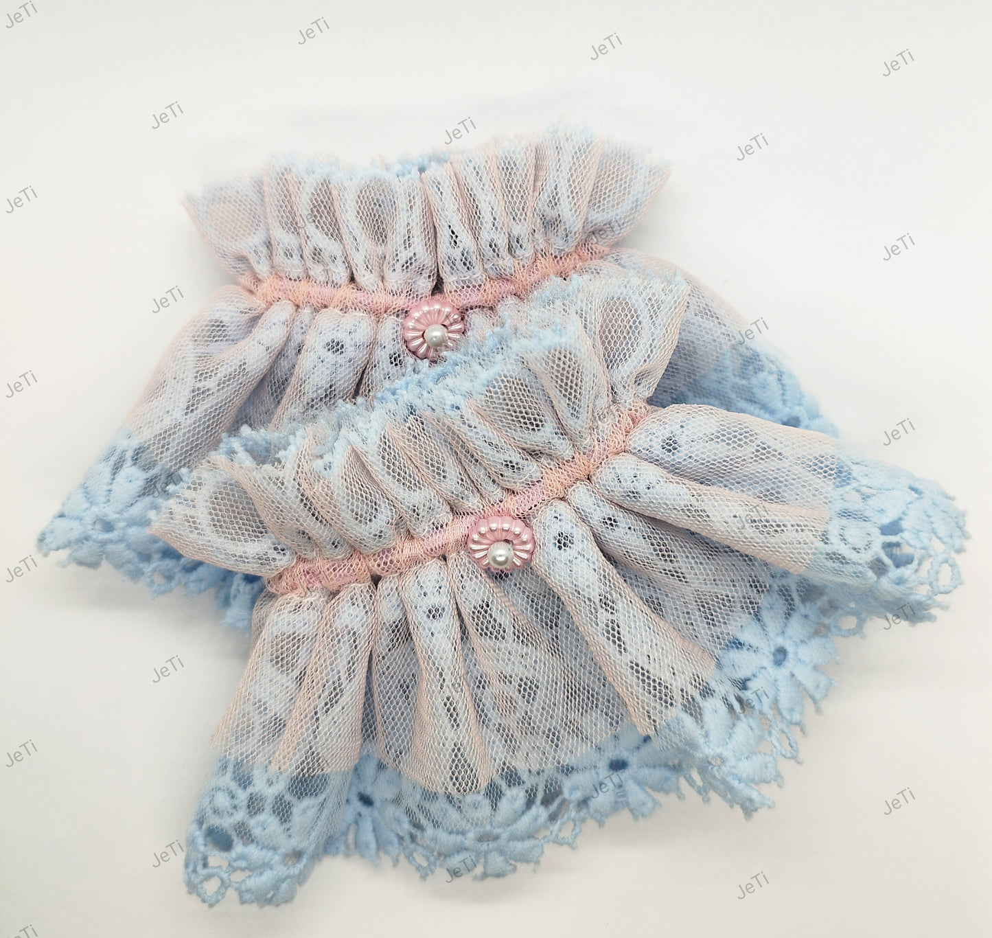 Blue Daisy lace cuffs