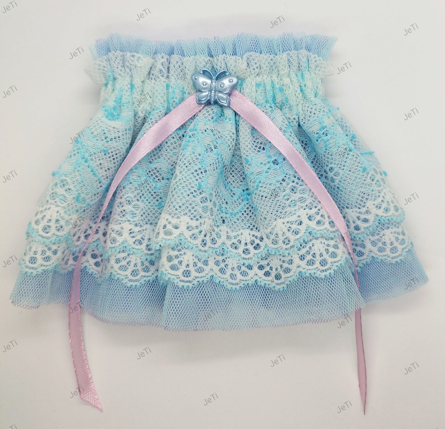 Baby blue lace wrist cuffs