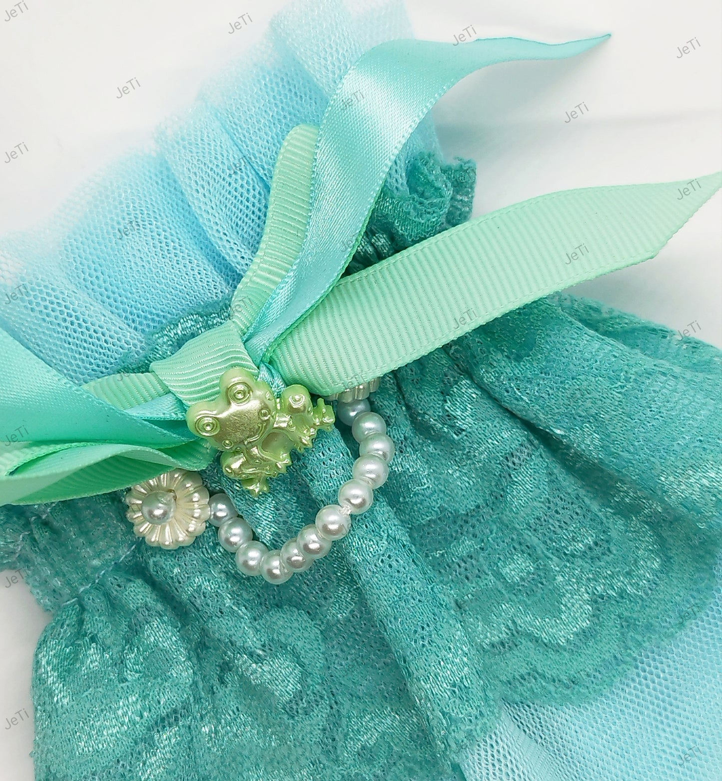Aqua froggy lace cuffs
