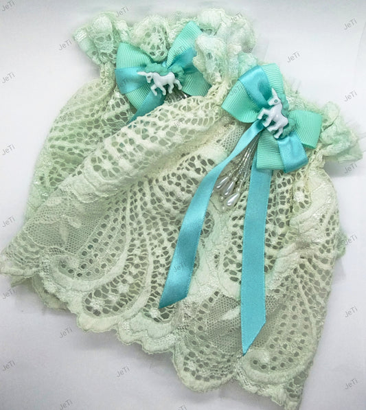 Peppermint unicorn lace cuffs