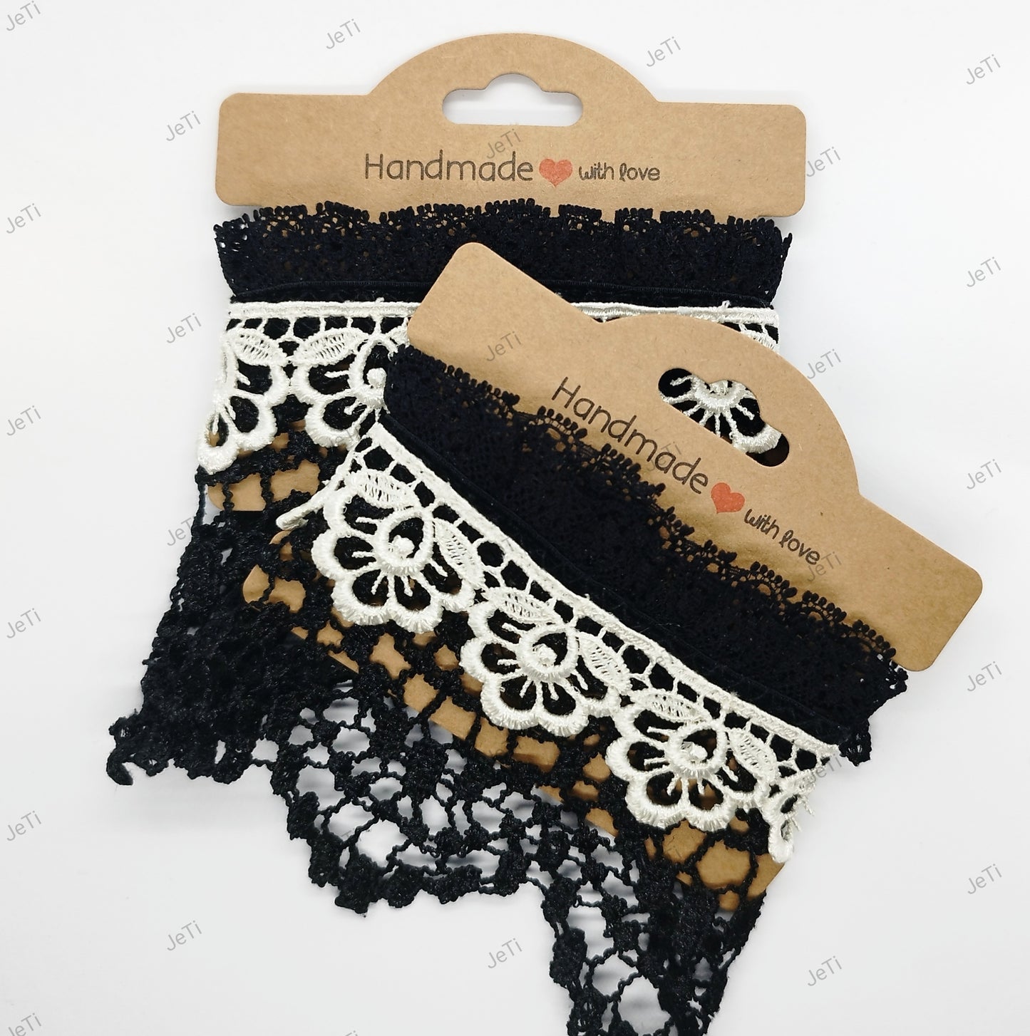 Black & White lace cuffs w buckle