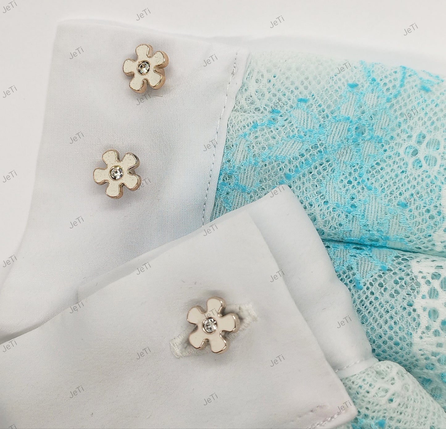 Blue Daisy lace cuffs