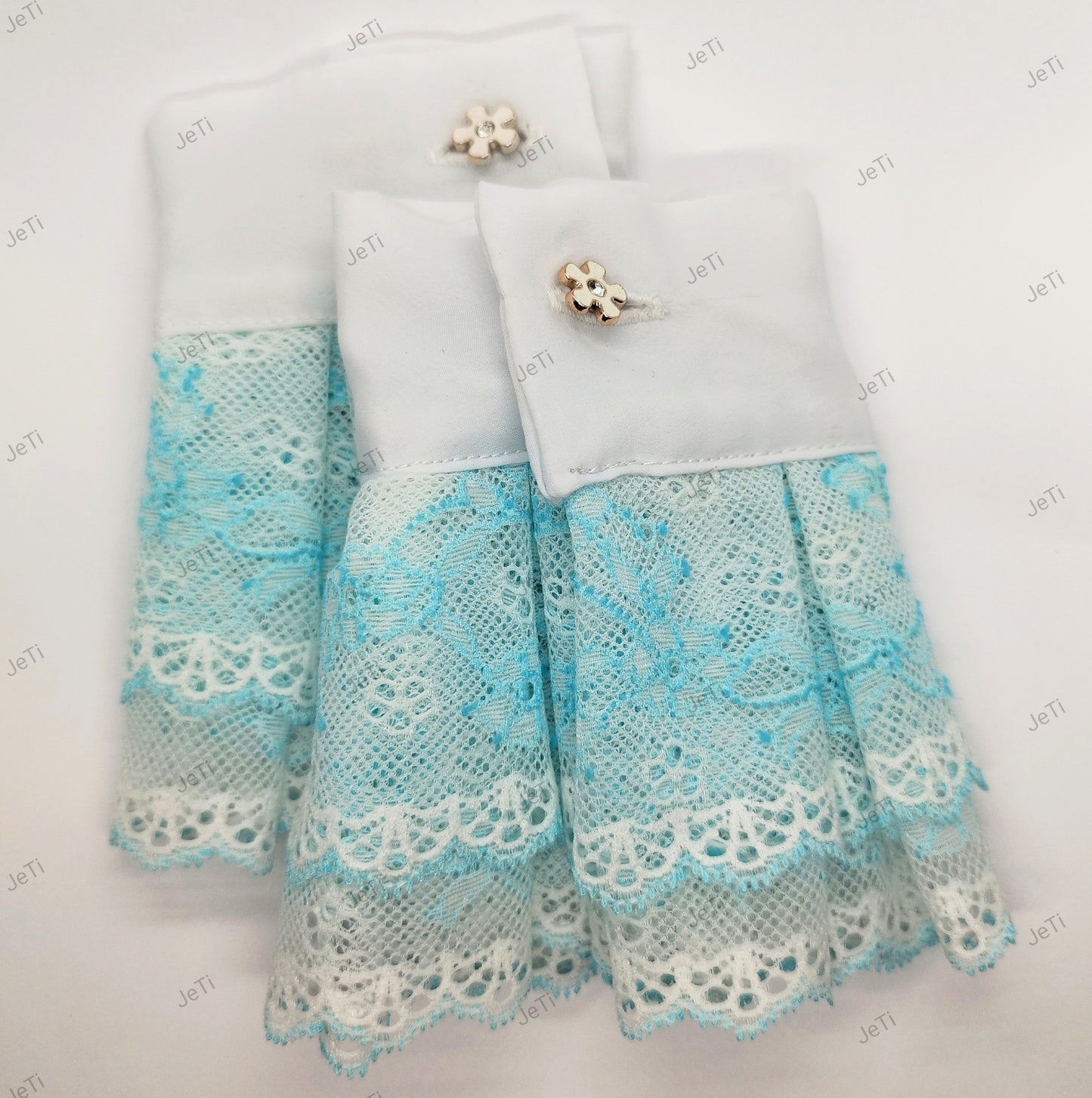 Blue Daisy lace cuffs