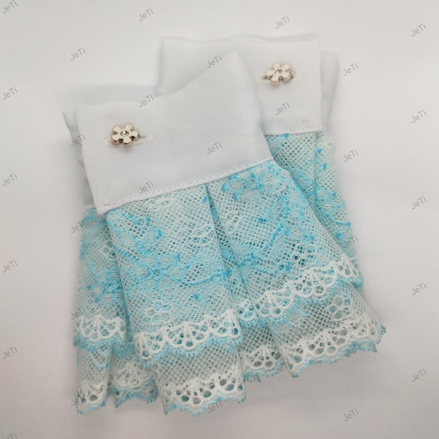 Blue Daisy lace cuffs