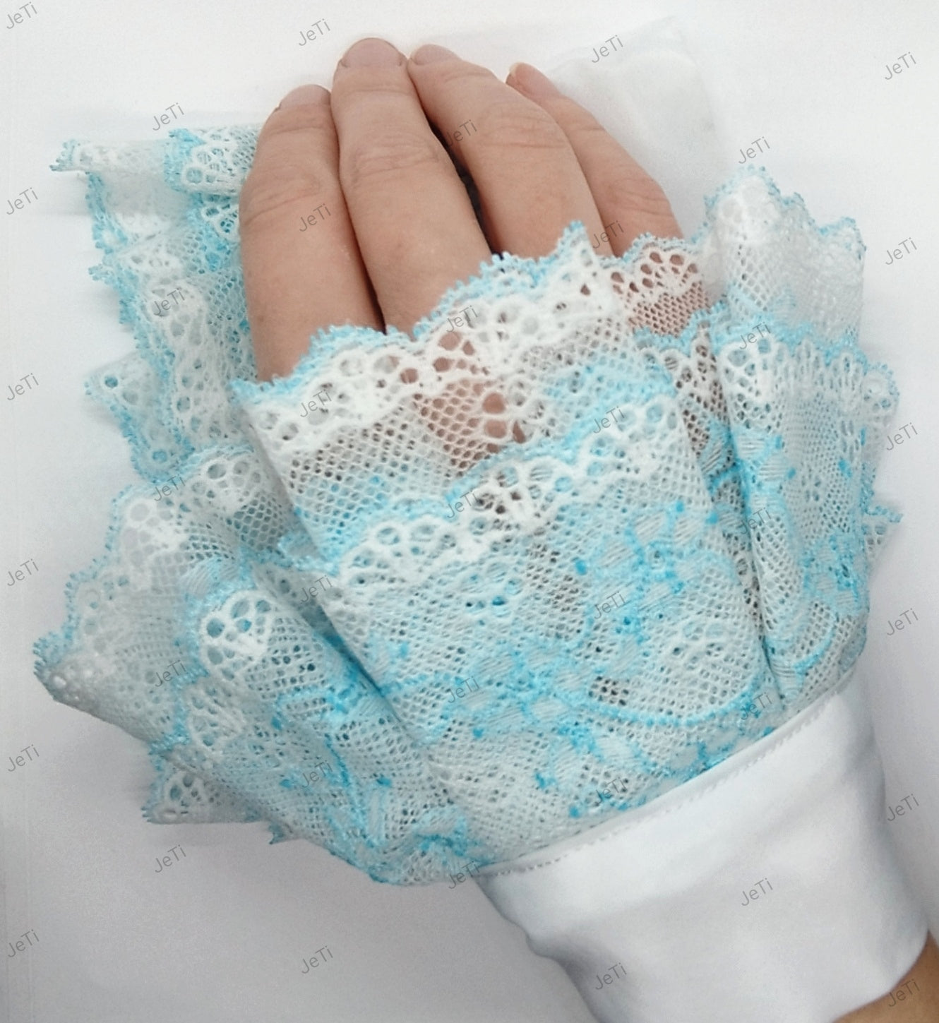 Blue Daisy lace cuffs