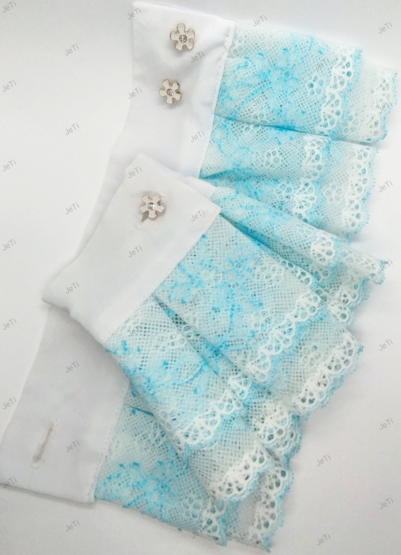 Blue Daisy lace cuffs
