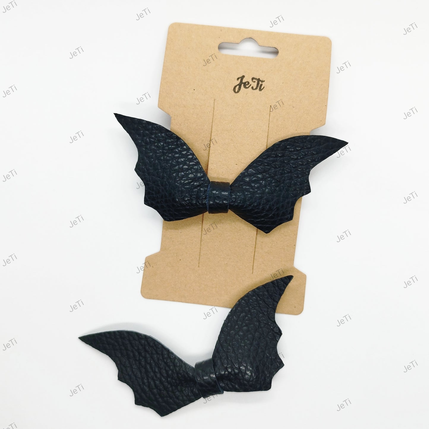 Leather bat hair bows