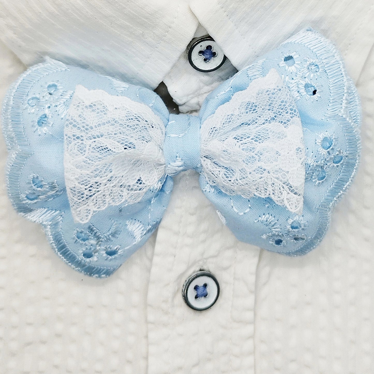 Handmade Baby Blue Lace Hair Bow – Something Blue