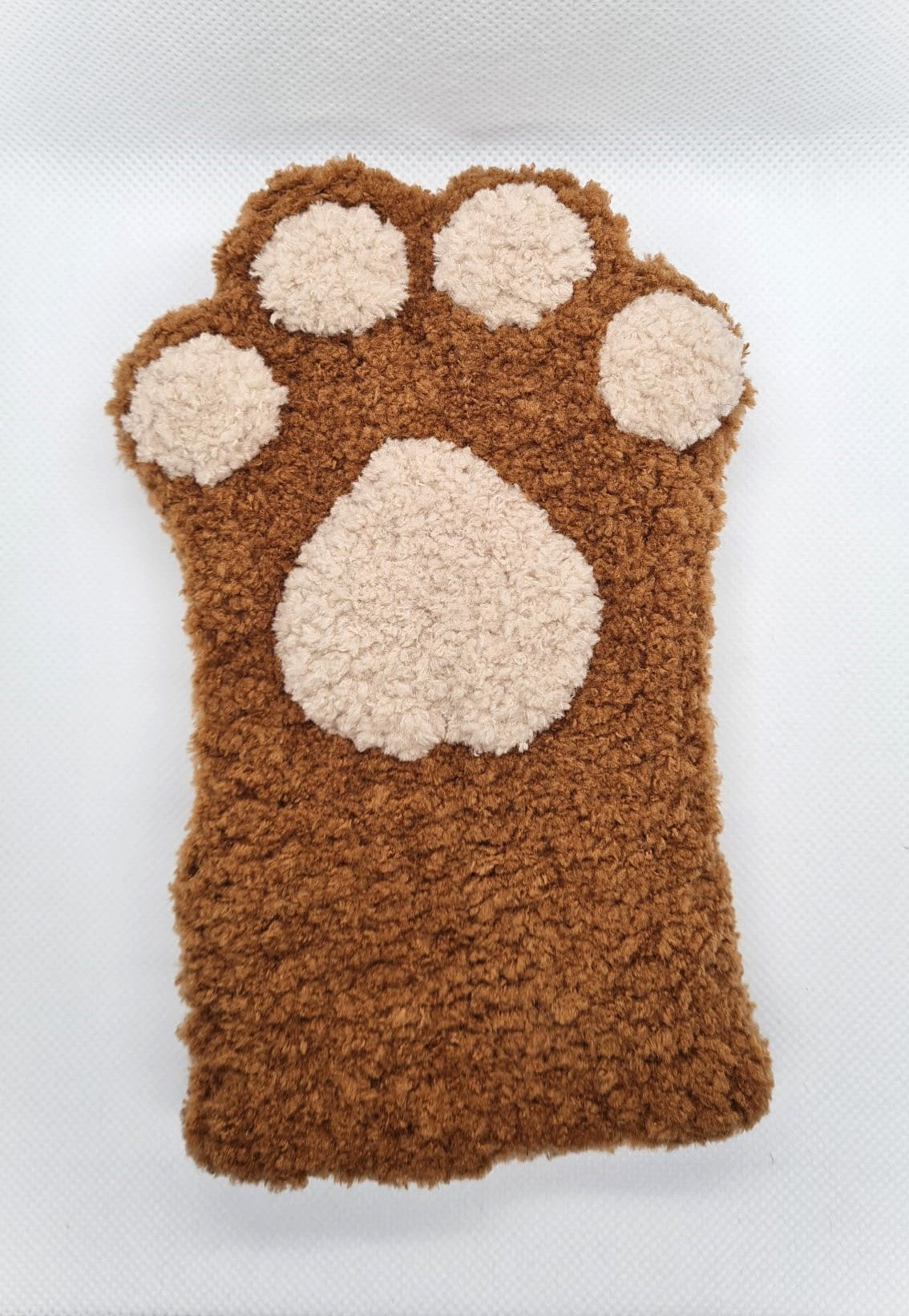 Paw Fingerless Gloves brown