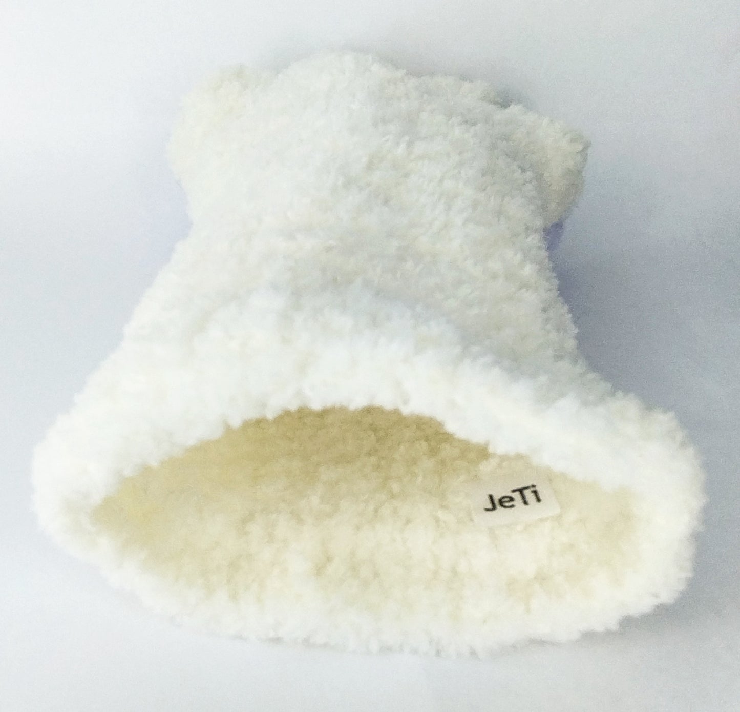 Inside view of warm fingerless gloves soft lining